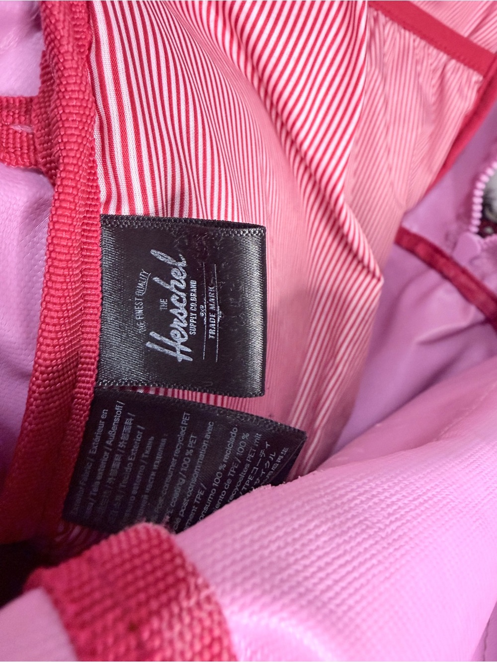Herschel Pink/Lavander Backpack with Brown Suede Accent - Picture 12 of 12